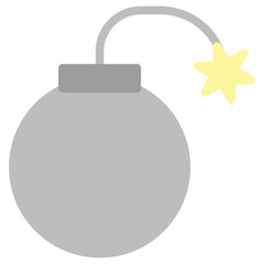 Bomb Icon in Flat Style