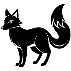 fox isolated on white, fox vector illustration, animal vector art, foxs silhouette, pet vector icon, eps