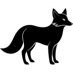 fox isolated on white, fox vector illustration, animal vector art, foxs silhouette, pet vector icon, eps