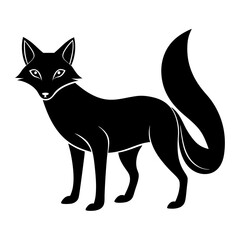 fox isolated on white, fox vector illustration, animal vector art, foxs silhouette, pet vector icon, eps