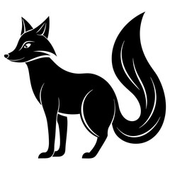 fox isolated on white, fox vector illustration, animal vector art, foxs silhouette, pet vector icon, eps