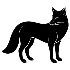 Fototapeta premium fox isolated on white, fox vector illustration, animal vector art, foxs silhouette, pet vector icon, eps