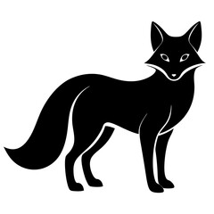 Fototapeta premium fox isolated on white, fox vector illustration, animal vector art, foxs silhouette, pet vector icon, eps