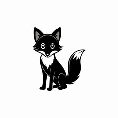 fox isolated on white, fox vector illustration, animal vector art, foxs silhouette, pet vector icon, eps