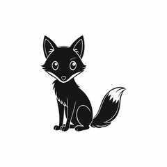fox isolated on white, fox vector illustration, animal vector art, foxs silhouette, pet vector icon, eps
