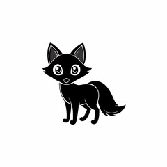 fox isolated on white, fox vector illustration, animal vector art, foxs silhouette, pet vector icon, eps