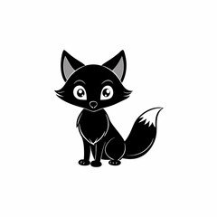 fox isolated on white, fox vector illustration, animal vector art, foxs silhouette, pet vector icon, eps