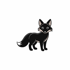 fox isolated on white, fox vector illustration, animal vector art, foxs silhouette, pet vector icon, eps