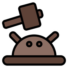 Hammer Icon in Filled Line Style