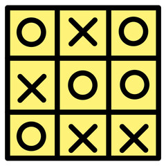 Tic Tac Toe Icon in Filled Line Style