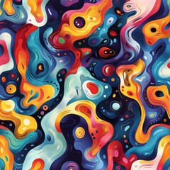 Abstract Swirls of Colors on a Dark Background