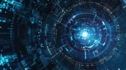 Obraz premium Abstract futuristic digital technology background. Illustration