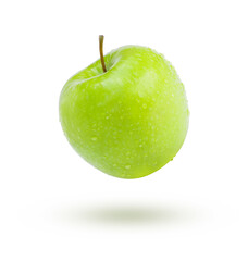 Green apple on white