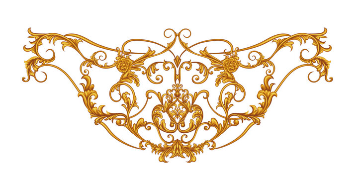 Arabesque with scrolls in Baroque style