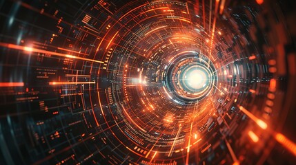 Fototapeta premium Abstract futuristic digital technology background. Illustration