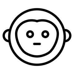 Monkey Icon in Line Style