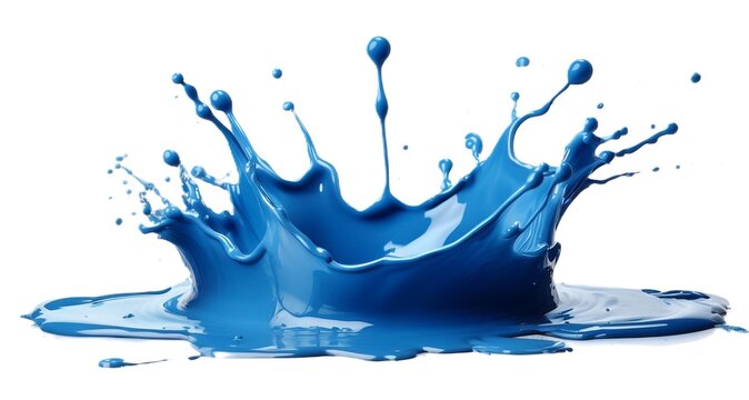 Charco salpicadura de pintura colorida aislada sobre fondo transparente. IA generative