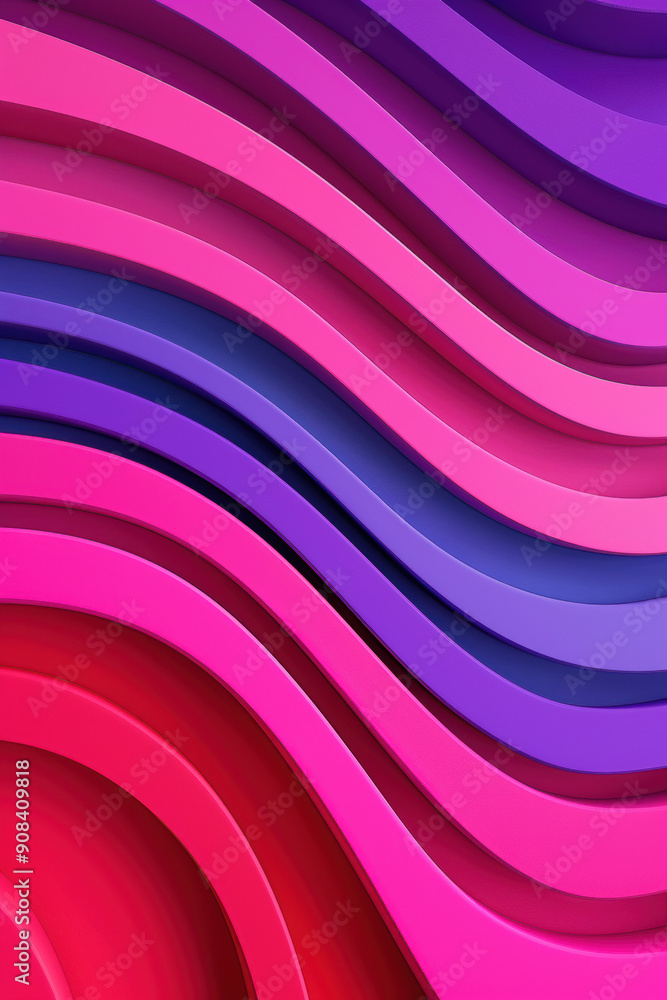 Poster abstract colorful wave pattern with vibrant red, pink, and purple layers creating a dynamic and visu