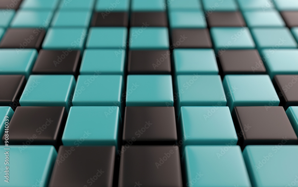 Poster modern abstract background with teal and black squares forming a grid pattern. perfect for tech, des