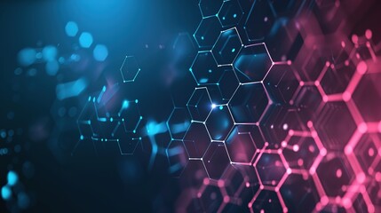 Abstract hexagon background. Technology polygonal design. Digital futuristic minimalism. 