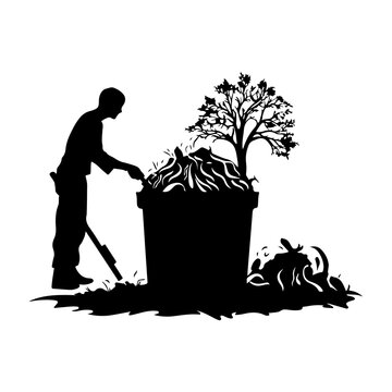 recommend clip art: vector silhouette of a compost