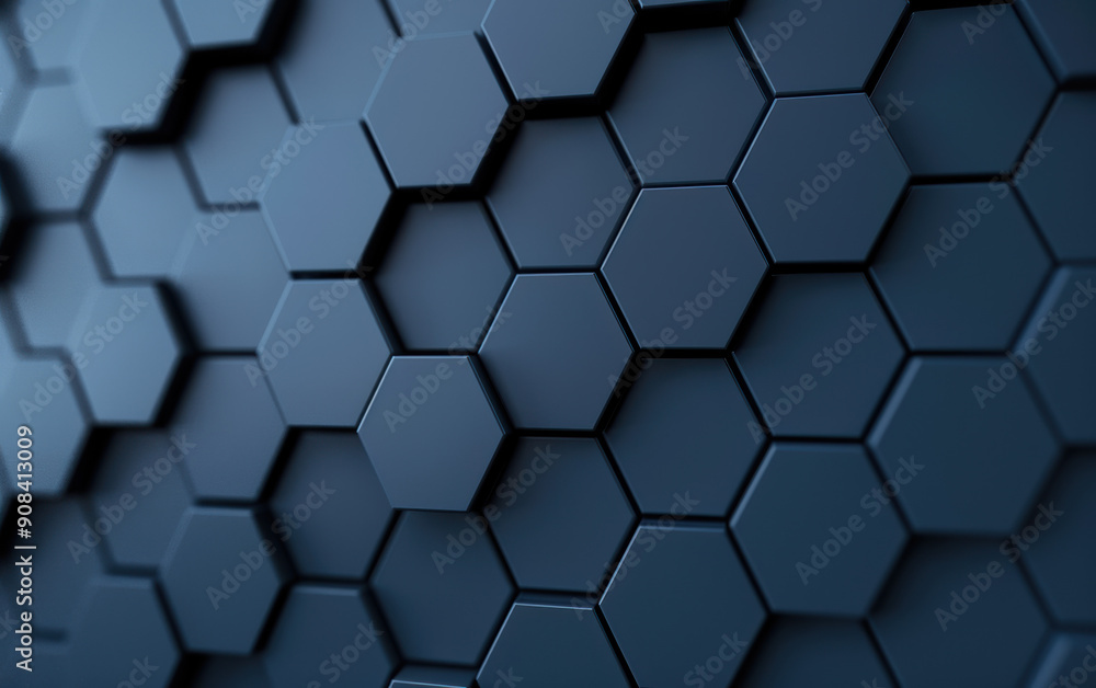 Poster abstract blue hexagonal background with geometric pattern. modern and futuristic design for digital,