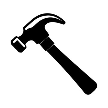 recommend clip art: House repair hammer silhouette flat icon and vector illustration for apps