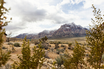 Nevada Spring Mountains Covered in Snow