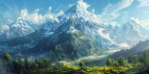  A stunning view of a mountain range