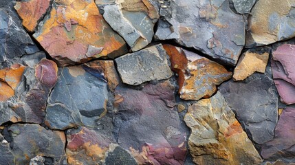 Mottled stone surfaces with diverse color patches