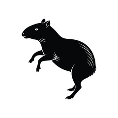 Fototapeta premium capybara stand up jumping silhouette 