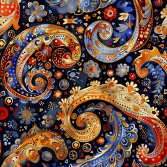Intricate Paisley Pattern in Vibrant Hues