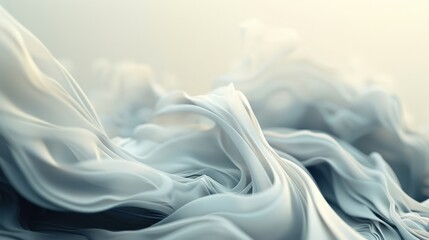 Obraz premium Abstract, flowing white and grey textures creating a dreamy, ethereal motion effect against a soft, light background.