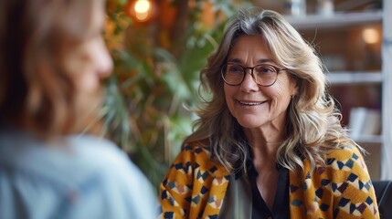 Appointment counseling and psychology for tablet old woman and therapy in mental health Walking elderly client and waiting room with happy psychologist and therapist to help check on p : Generative AI