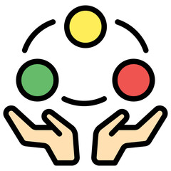 Juggling Icon in Filled Line Style