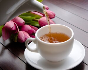 Cup of tea in catering concept