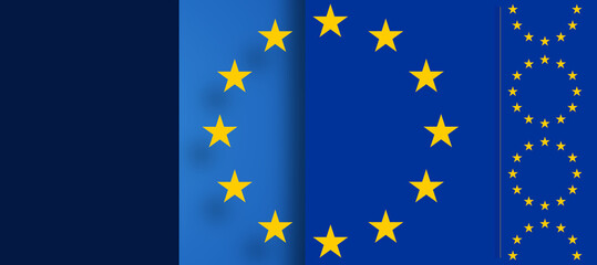 yellow blue creative abstract flag of the European Union, EU Europe