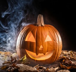halloween pumpkin on black
