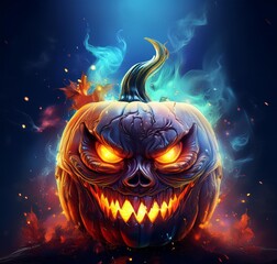 halloween pumpkin in the night