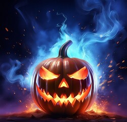 halloween pumpkin on a dark background