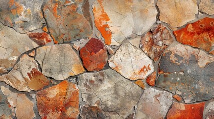 Warm terracotta stone with earthy red and orange tones
