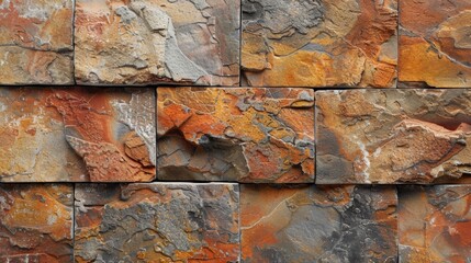 Warm terracotta stone with earthy red and orange tones
