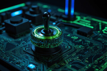 joystick | video game controller On Electronic Circuit Board | Technology | Gaming | Close Up Of Electronic Components 