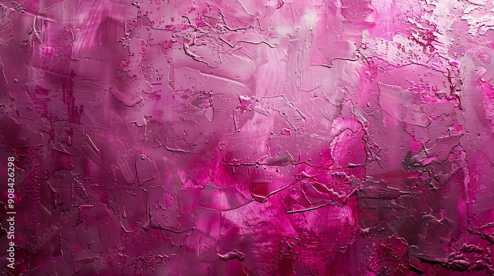 Poster Abstract viva magenta painted texture as background with copy space Shiny pattern in trendy color 2023 year Viva Magenta Vintage blank backdrop : Generative AI