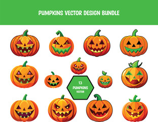 
Pumpkin vector design bundle for Halloween