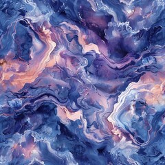 Abstract Swirling Galaxy In Blue and Pink