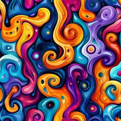 Abstract Swirling Pattern in Vibrant Colors