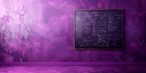 Schultafel mit mathemamtischen Gleichungen auf neutralen Hintergrund. Wissenschaft
