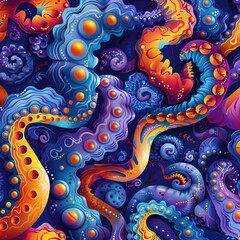 Abstract Psychedelic Octopus Tentacles