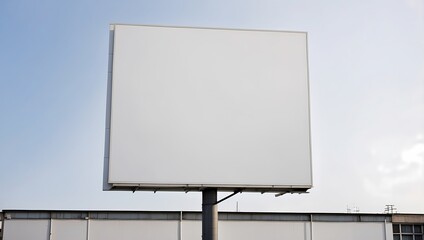 Obraz premium Blank Billboard Mockup Against a Clear Sky.